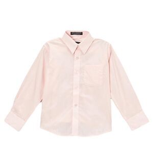 Boys Ferrecci Brand Light Pink Premium Solid‎ Cotton Blend Button Down Shirt 7